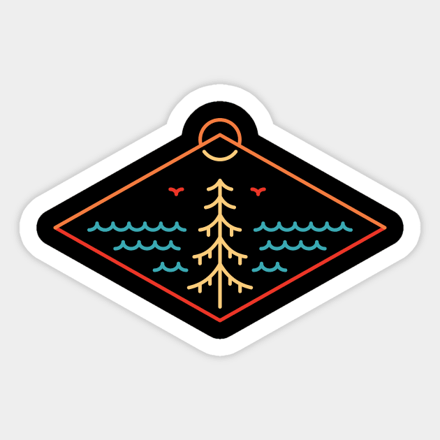 Minimalism Paradise of Nature Sticker by VEKTORKITA